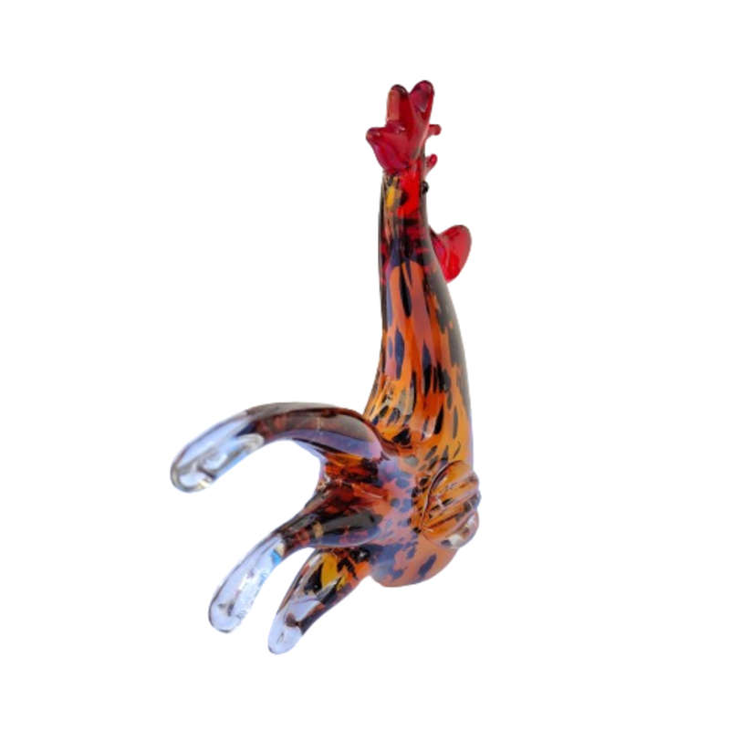 Murano Large Vintage Chicken Hen Rooster Sculpture Amber
