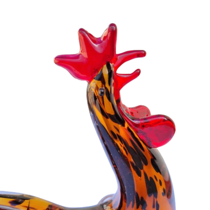 Murano Large Vintage Chicken Hen Rooster Sculpture Amber