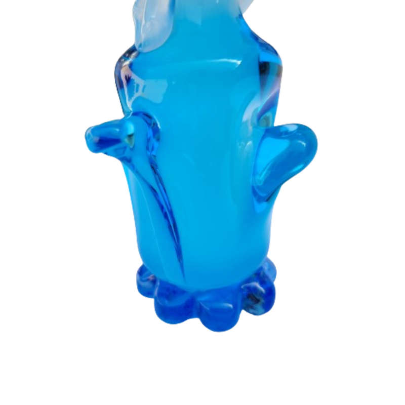 Murano vintage Art Glass Blue Sitting Dog