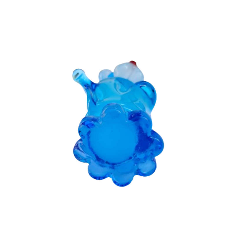 Murano vintage Art Glass Blue Sitting Dog