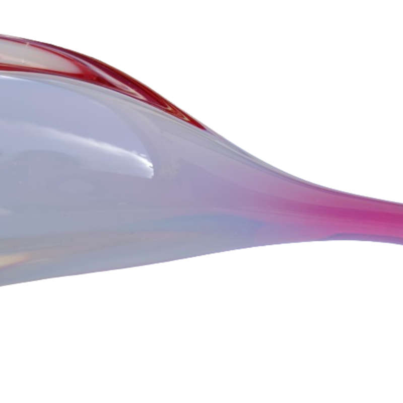 Murano Large Red and Opaque Opal White Swan Bird