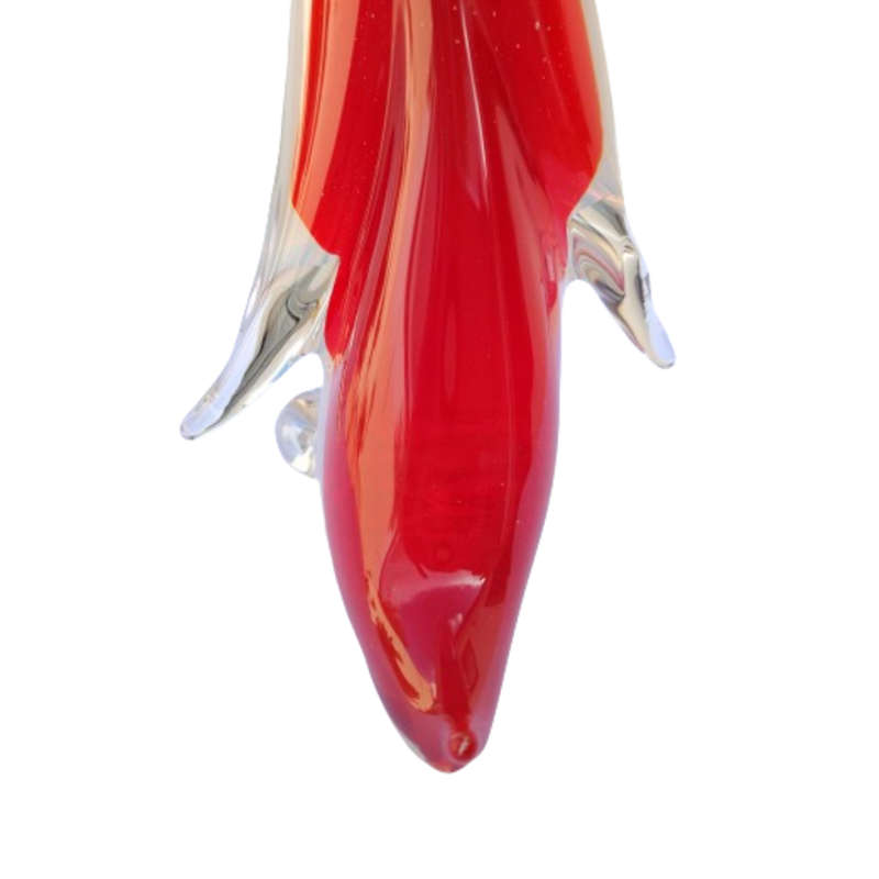 Murano Large Red and Opaque Opal White Swan Bird