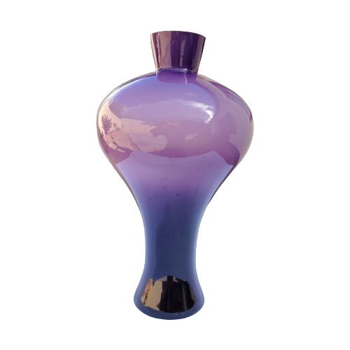 Amethyst Purple Glass Vase with Milk White interior