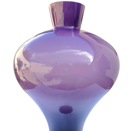 Amethyst Purple Glass Vase with Milk White interior