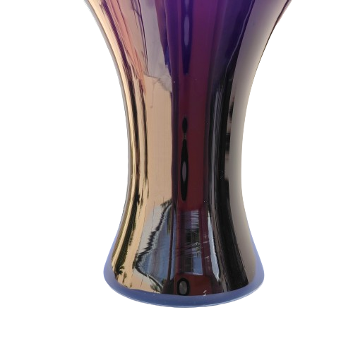 Amethyst Purple Glass Vase with Milk White interior