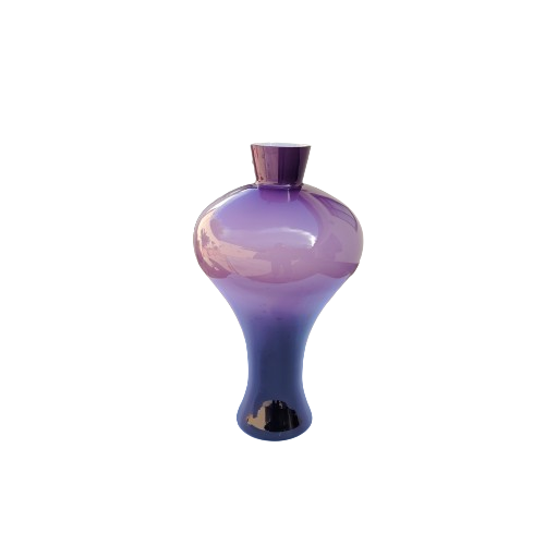 Amethyst Purple Glass Vase with Milk White interior