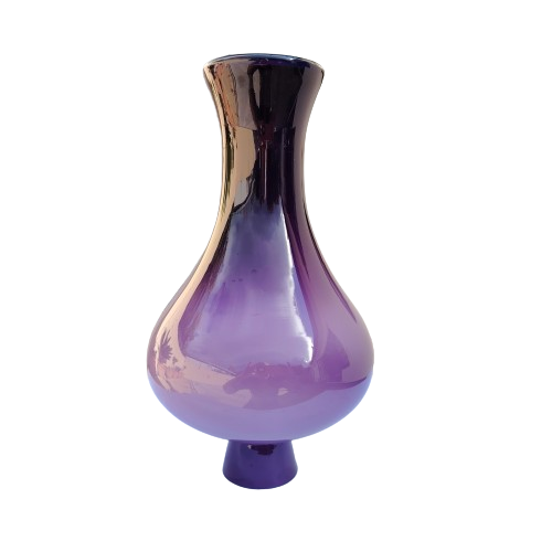 Amethyst Purple Glass Vase with Milk White interior