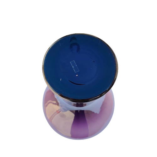 Amethyst Purple Glass Vase with Milk White interior