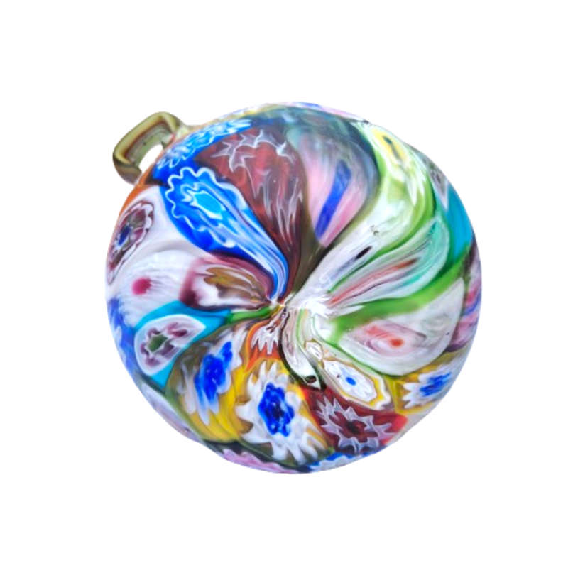 Murano Multicoloured Millefiori Fratelli Toso Vase with Handles