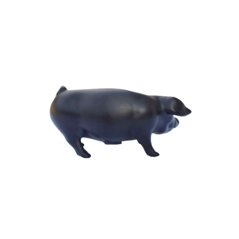 Vintage Royal Dux Bohemia Pig Figurine Mat Black