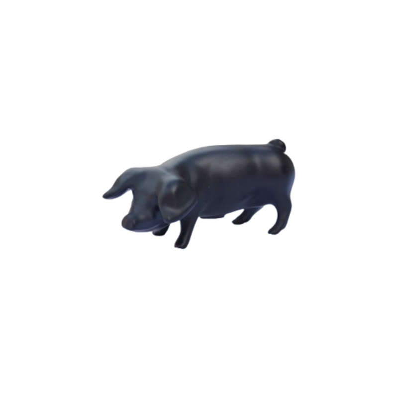 Vintage Royal Dux Bohemia Pig Figurine Mat Black