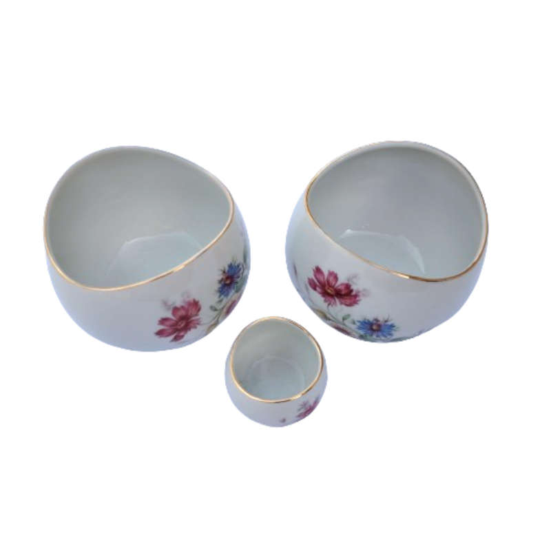 KPM Krister German White porcelain with floral design vases