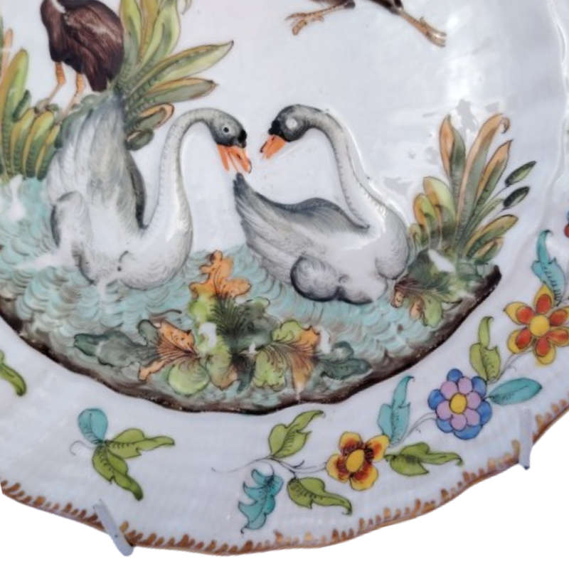 Capodimonte Swan and Heron Plate