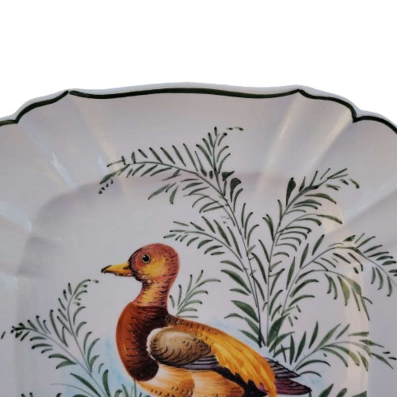Ceramic Pottery Square Wall Plate Yellow Winged Duck signed