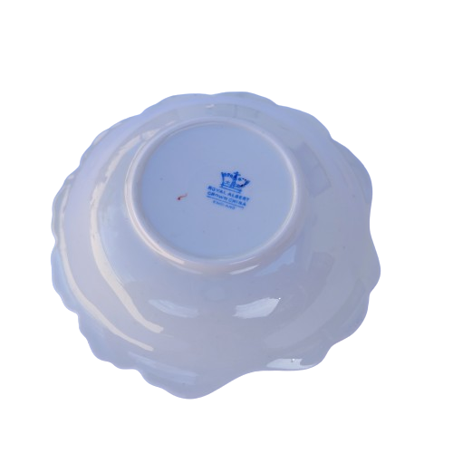 Royal Albert Bone China Blue on White Scalloped Dish
