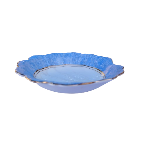 Royal Albert Bone China Blue on White Scalloped Dish