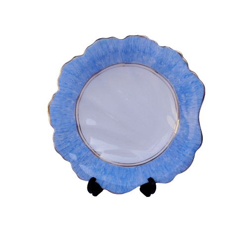 Royal Albert Bone China Blue on White Scalloped Dish