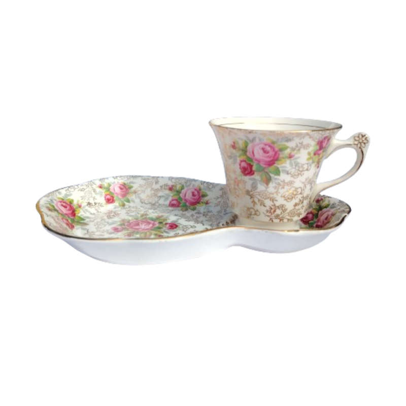 Old Foley James Kent June Rose Tennis Tray and Cup
