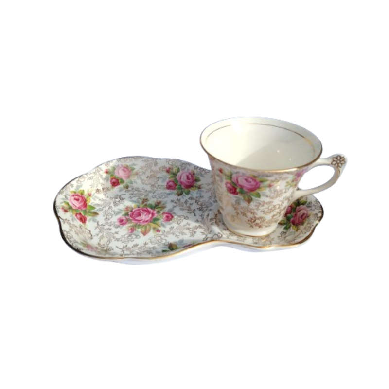 Old Foley James Kent June Rose Tennis Tray and Cup