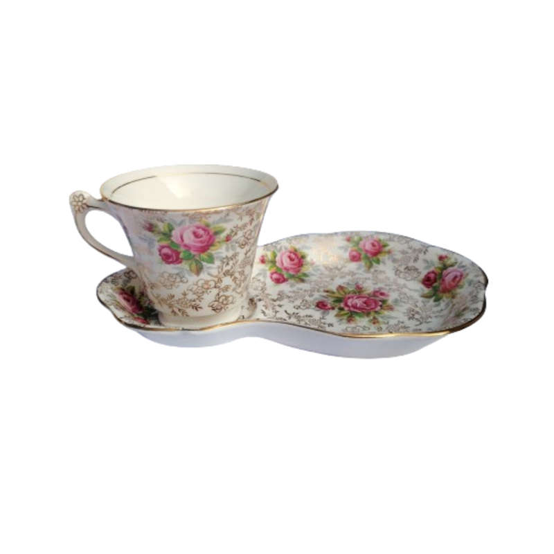 Old Foley James Kent June Rose Tennis Tray and Cup