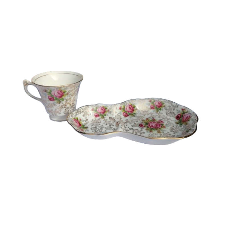 Old Foley James Kent June Rose Tennis Tray and Cup