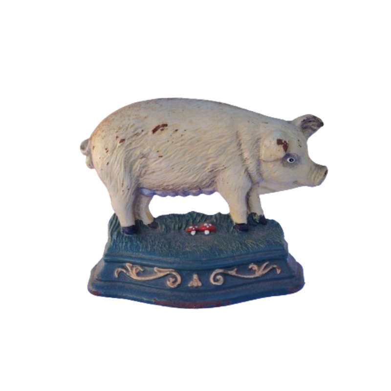 Vintage Cast Iron Pig Doorstop by Wright Studios