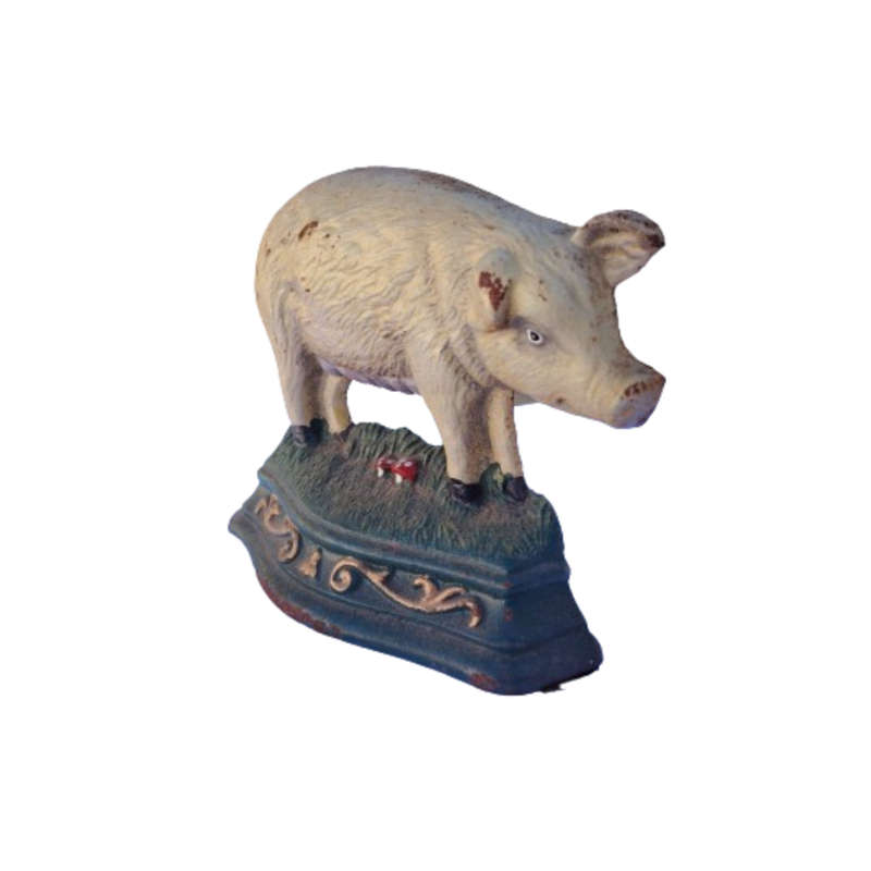 Vintage Cast Iron Pig Doorstop by Wright Studios