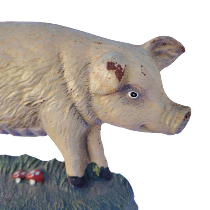 Vintage Cast Iron Pig Doorstop by Wright Studios