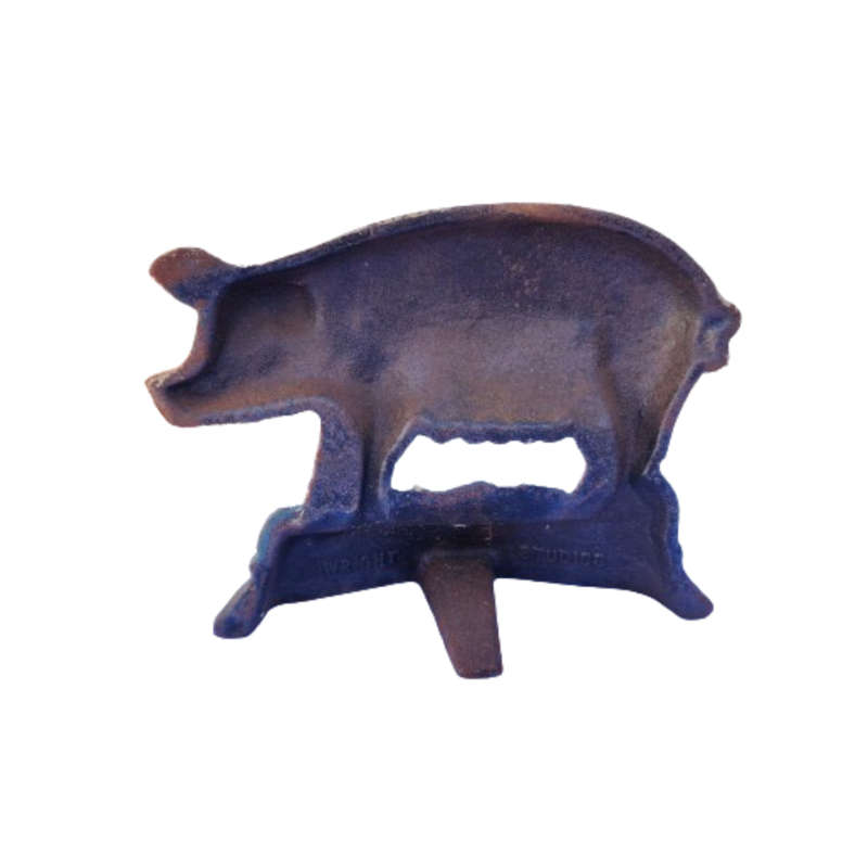 Vintage Cast Iron Pig Doorstop by Wright Studios