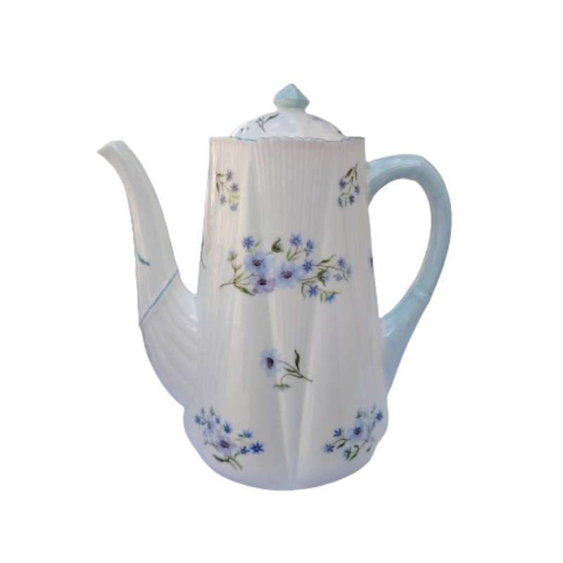 Shelley Coffee Set white with blue flowers Blue Rock