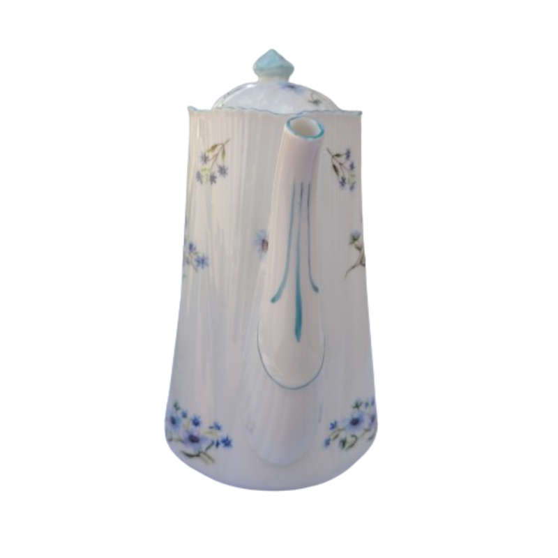 Shelley Coffee Set white with blue flowers Blue Rock