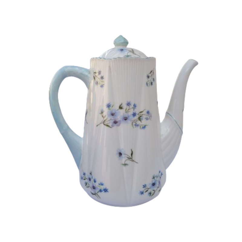 Shelley Coffee Set white with blue flowers Blue Rock