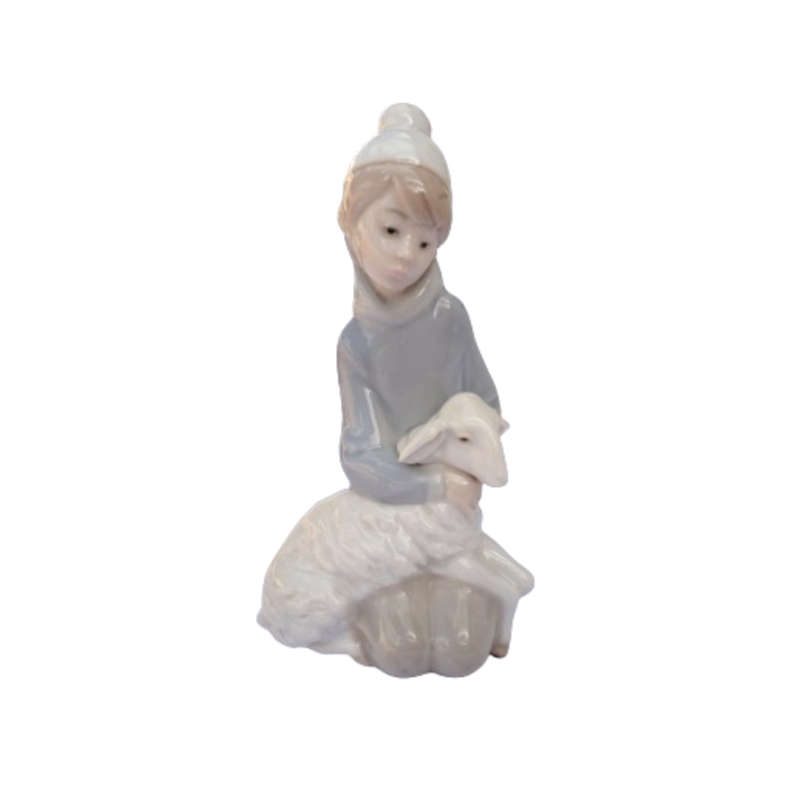 Lladro Shepherd with Lamb #4676 Retired 2001