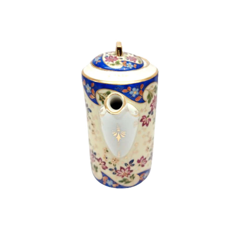 White TK Czechoslovakian with blue & gold floral decoration tea set