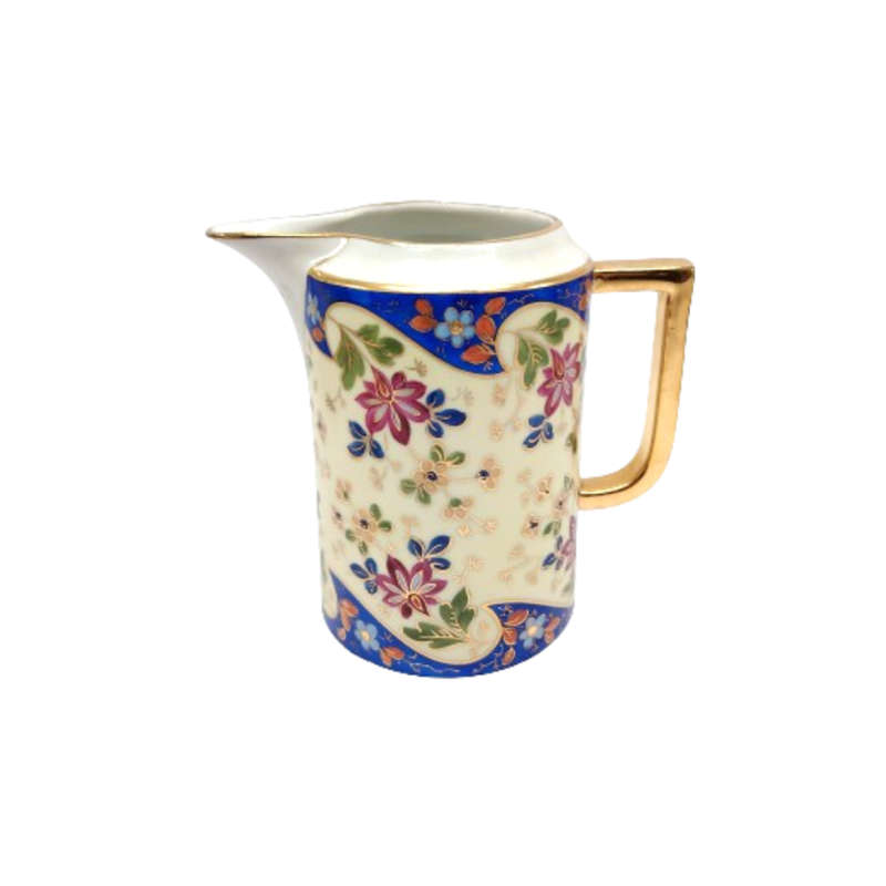 White TK Czechoslovakian with blue & gold floral decoration tea set