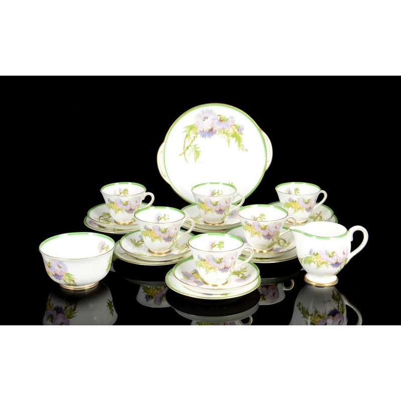 Royal Doulton Bone China Glamis Thistle Tea Set