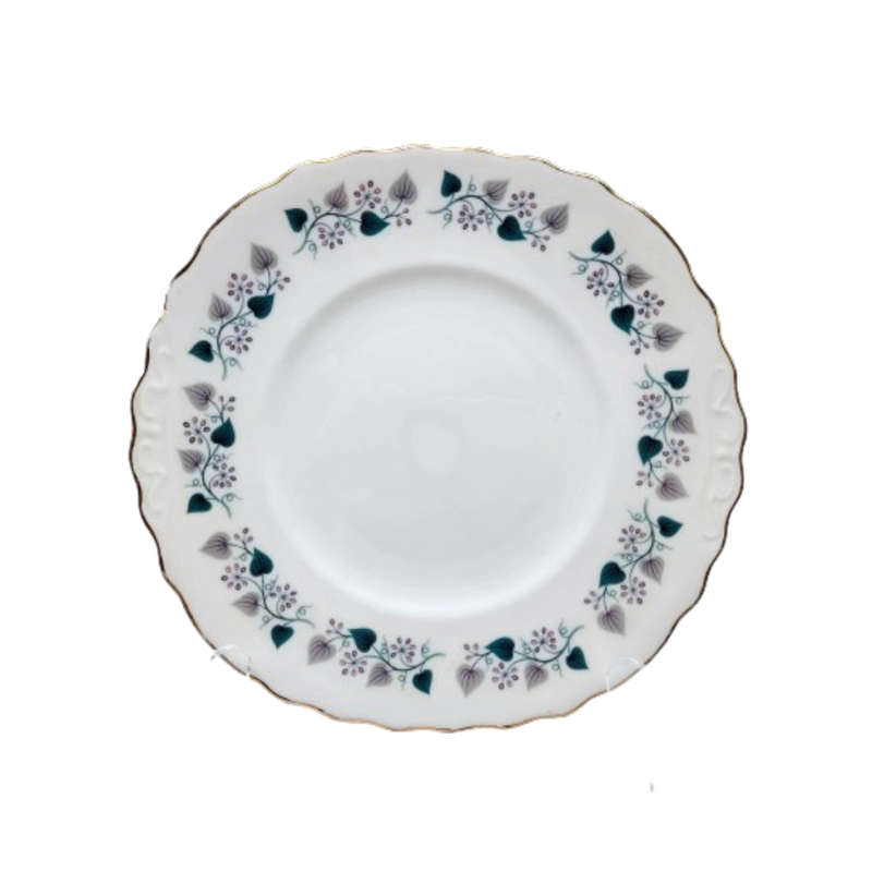 Royal Vale Bone China with blue & grey leaf  Tea Set