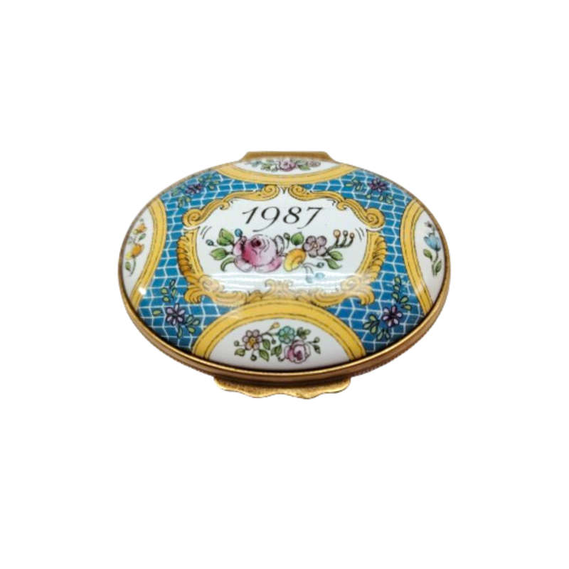 Halcyon Days Enamel 1997 A YEAR TO REMEMBER Trinket Box Limited Edition