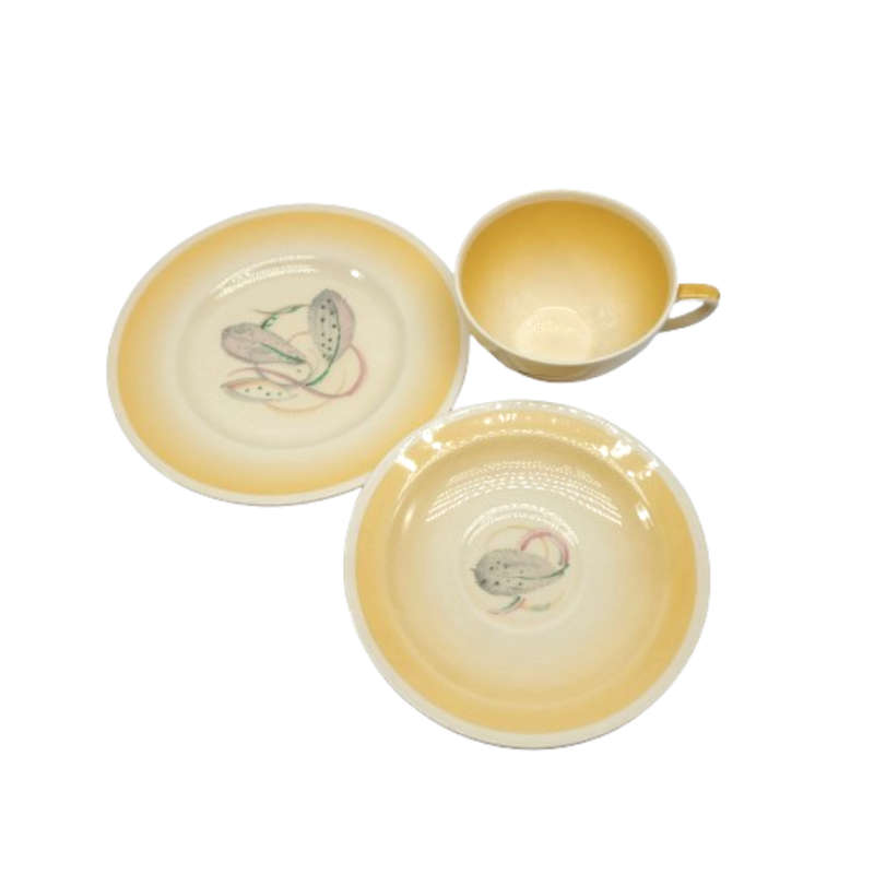Susie Cooper Yellow Cup saucer and plate Trio