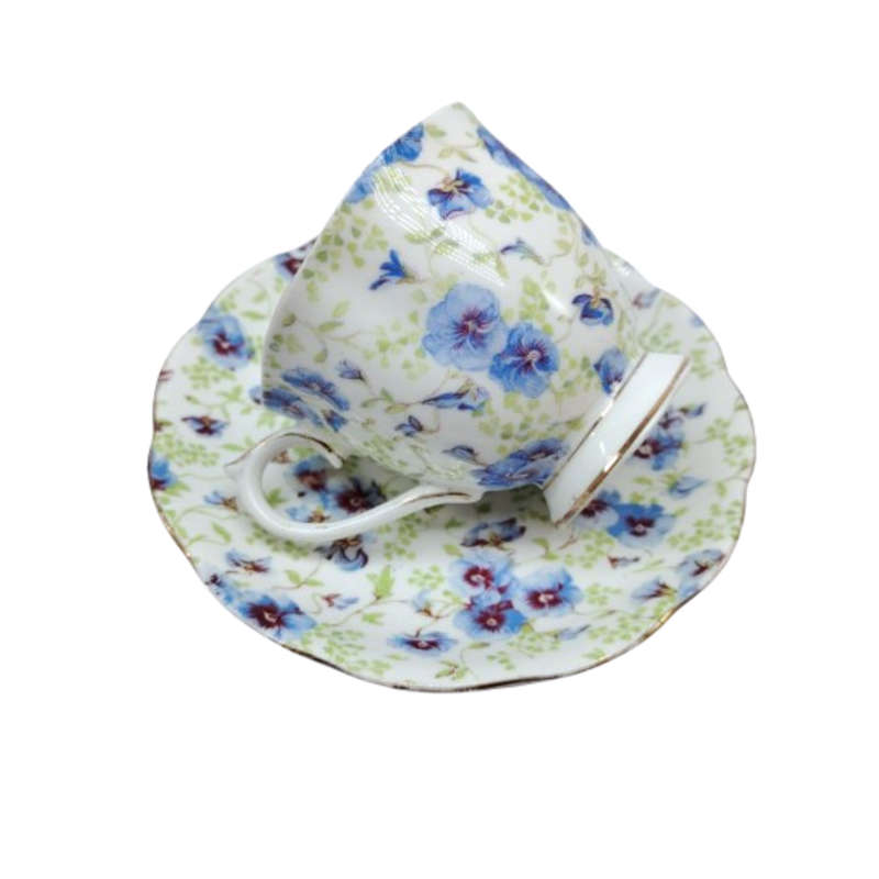 Royal Albert Chintz Blue Pansy Trio