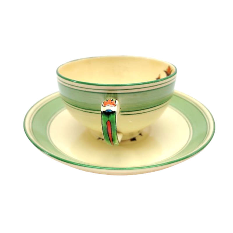 Minton china Vintage Green and Yellow Trio