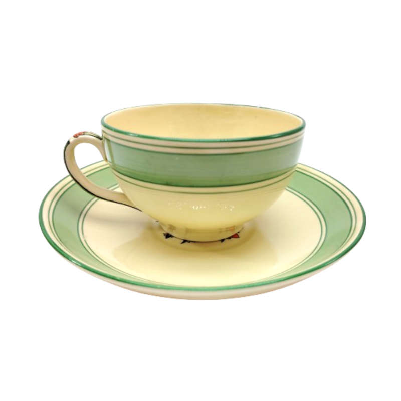 Minton china Vintage Green and Yellow Trio
