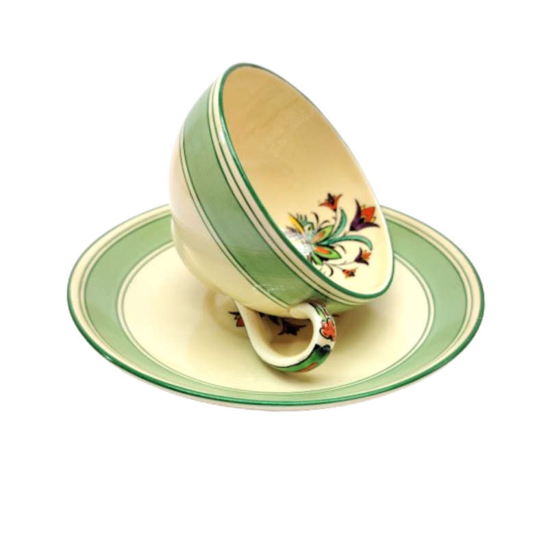 Minton china Vintage Green and Yellow Trio