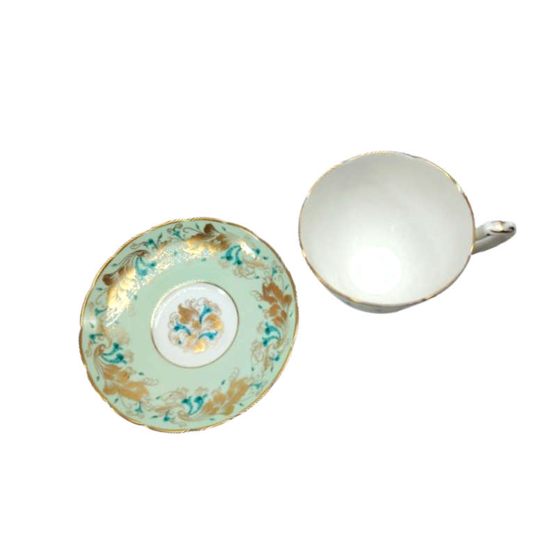 Coalport Elegant Bone China Strange Orchid pale green Trio