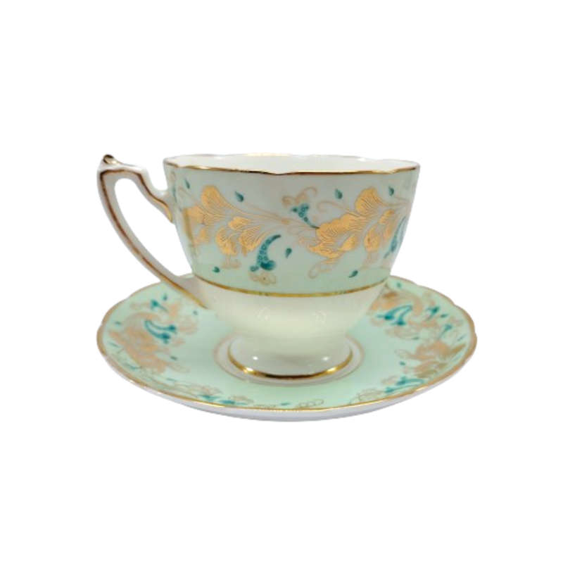 Coalport Elegant Bone China Strange Orchid pale green Trio