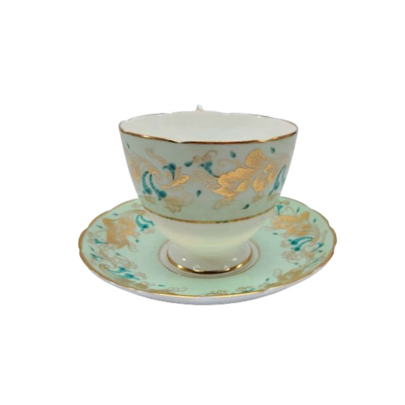 Coalport Elegant Bone China Strange Orchid pale green Trio