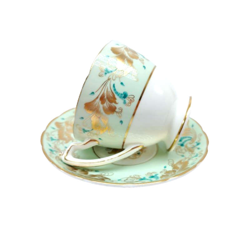 Coalport Elegant Bone China Strange Orchid pale green Trio