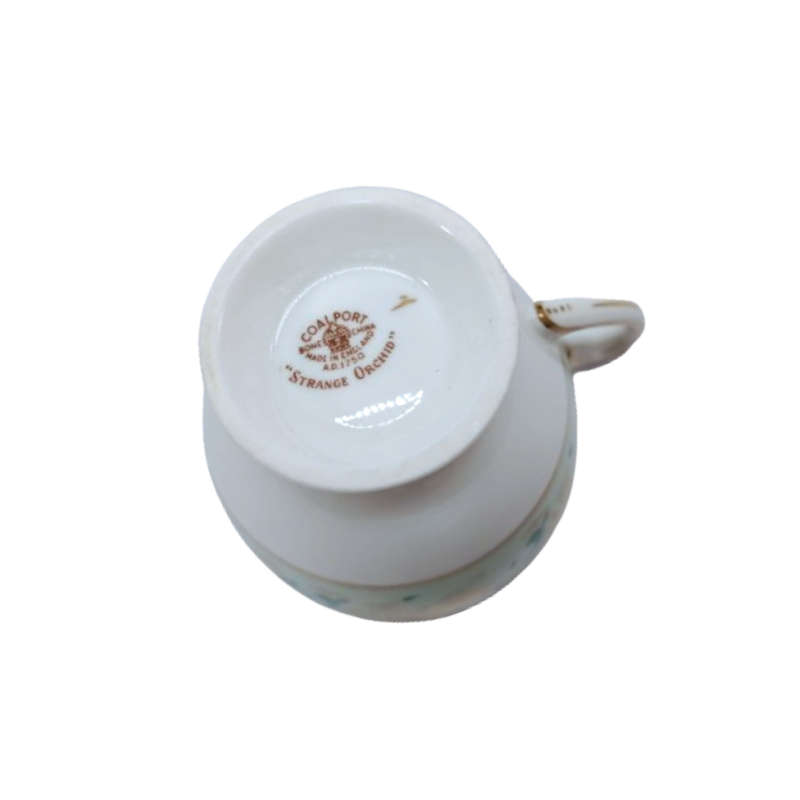 Coalport Elegant Bone China Strange Orchid pale green Trio