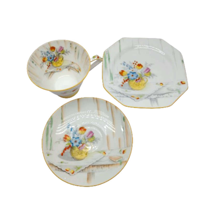 Paragon Rare Bone Fine Bone China Salon Art Deco Duo