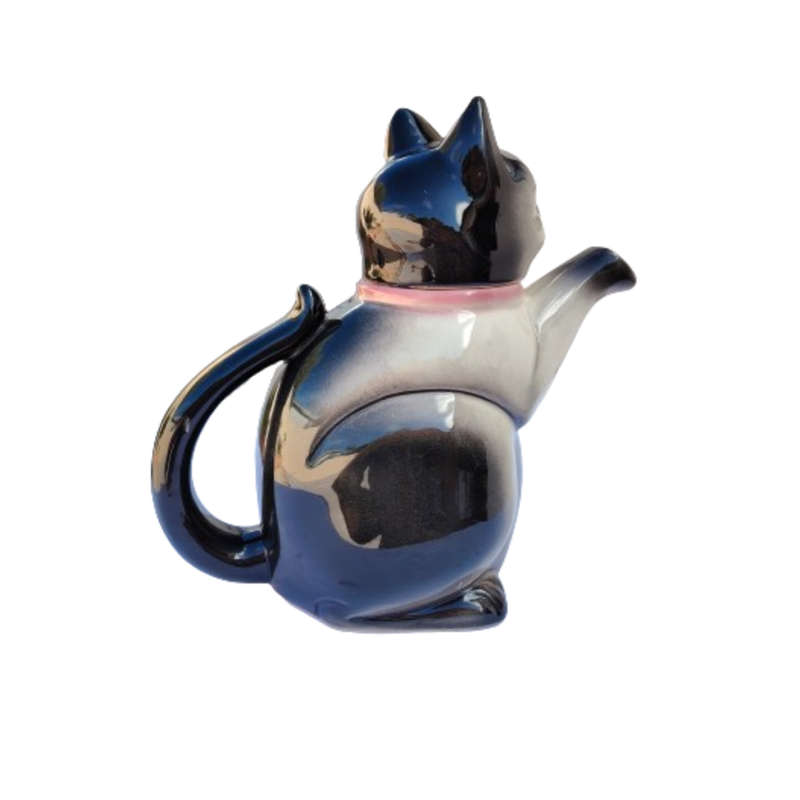 Vintage Erphila Black and White Cat Teapot  Germany 6700B